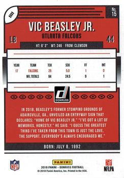 2018 Donruss - Press Proof Blue #15 Vic Beasley Jr. Back