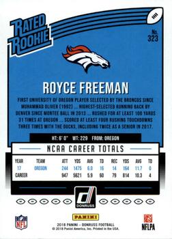 2018 Donruss - Press Proof Blue #323 Royce Freeman Back