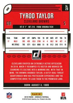 2018 Donruss - Press Proof Gold #28 Tyrod Taylor Back