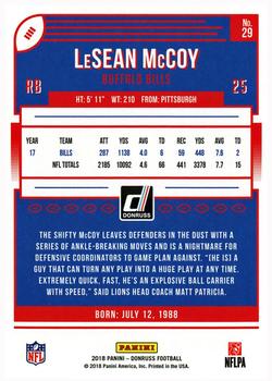 2018 Donruss - Press Proof Green #29 LeSean McCoy Back