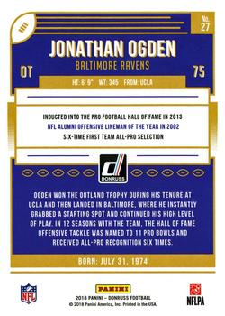 2018 Donruss - Press Proof Silver #27 Jonathan Ogden Back
