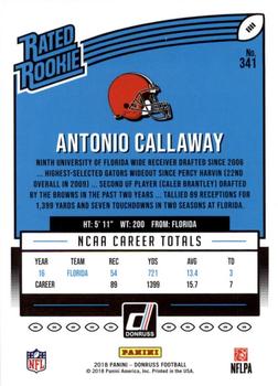 2018 Donruss - Season Stat Line #341 Antonio Callaway Back