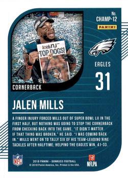 2018 Donruss - The Champ is Here #CHAMP-12 Jalen Mills Back