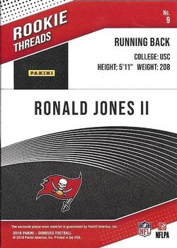 2018 Donruss - Rookie Threads #9 Ronald Jones II Back