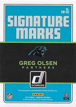 2018 Donruss - Signature Marks #SM-GO Greg Olsen Back