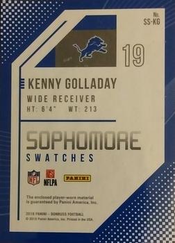 2018 Donruss - Sophomore Swatches #SS-KG Kenny Golladay Back