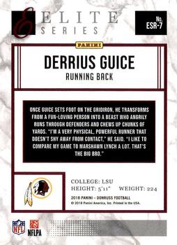 2018 Donruss - The Elite Series Rookies #ESR-7 Derrius Guice Back