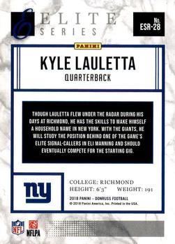 2018 Donruss - The Elite Series Rookies #ESR-28 Kyle Lauletta Back