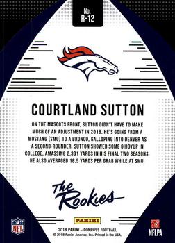 2018 Donruss - The Rookies #R-12 Courtland Sutton Back