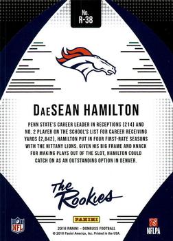 2018 Donruss - The Rookies #R-38 DaeSean Hamilton Back