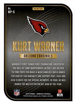 2018 Donruss - Walter Payton NFL Man of the Year #WP-5 Kurt Warner Back