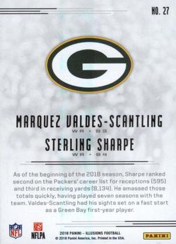 2018 Panini Illusions #27 Marquez Valdes-Scantling / Sterling Sharpe Back