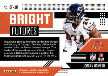 2018 Panini Unparalleled - Bright Futures #BF-JH Jordan Howard Back