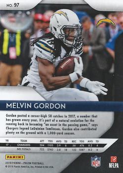 2018 Panini Prizm #97 Melvin Gordon Back