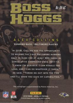 2018 Panini Absolute - Boss Hoggs Autographs #BH-AC Alex Collins Back