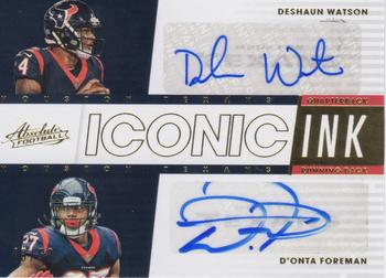 2018 Panini Absolute - Iconic Ink Duals #ID-DD D'Onta Foreman  / Deshaun Watson Front