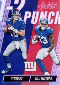 2018 Panini Absolute - 1-2 Punch #OTP-EO Odell Beckham Jr.  / Eli Manning Front