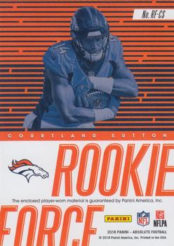 2018 Panini Absolute - Rookie Force #RF-CS Courtland Sutton Back