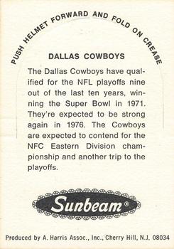 1976 Sunbeam NFL Stand-ups #NNO Dallas Cowboys Back