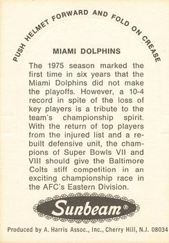 1976 Sunbeam NFL Stand-ups #NNO Miami Dolphins Back