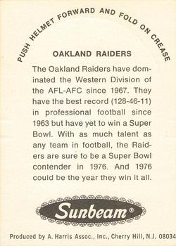 1976 Sunbeam NFL Stand-ups #NNO Oakland Raiders Back