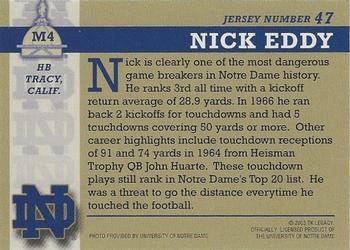 2003-09 TK Legacy Notre Dame Fighting Irish #M4 Nick Eddy Back