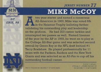 2003-09 TK Legacy Notre Dame Fighting Irish #M36 Mike McCoy Back