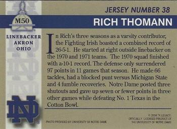 2003-09 TK Legacy Notre Dame Fighting Irish #M50 Rich Thomann Back