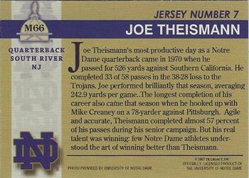 2003-09 TK Legacy Notre Dame Fighting Irish #M66 Joe Theismann Back
