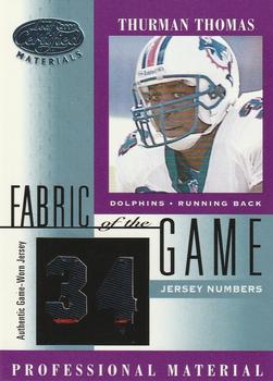 2001 Leaf Certified Materials - Fabric of the Game Platinum Blue #FG-142 Thurman Thomas Front