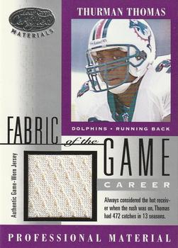 2001 Leaf Certified Materials - Fabric of the Game Silver #FG-142 Thurman Thomas Front