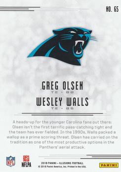 2018 Panini Illusions - Blue #65 Greg Olsen / Wesley Walls Back
