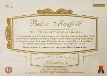 2018 Panini Flawless Collegiate - Flawless Player Team Gems #7 Baker Mayfield Back