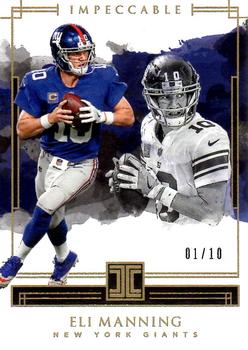 2018 Panini Impeccable - Gold #3 Eli Manning Front