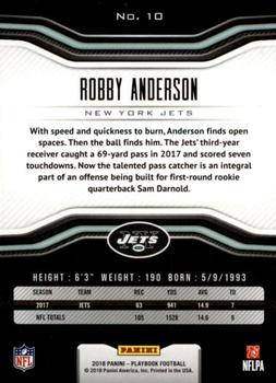 2018 Panini Playbook #10 Robby Anderson Back
