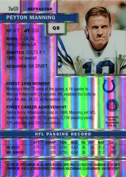 1999 Finest - Pro Bowl Promos Jumbos Refractors #7 Peyton Manning Back
