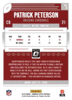 2018 Donruss Optic #3 Patrick Peterson Back