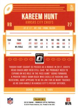 2018 Donruss Optic #50 Kareem Hunt Back