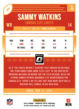 2018 Donruss Optic #55 Sammy Watkins Back