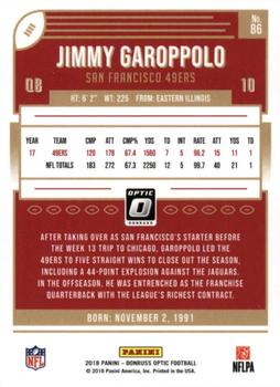 2018 Donruss Optic #86 Jimmy Garoppolo Back