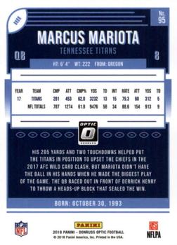 2018 Donruss Optic #95 Marcus Mariota Back