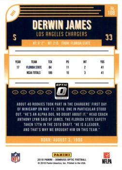 2018 Donruss Optic #108 Derwin James Back
