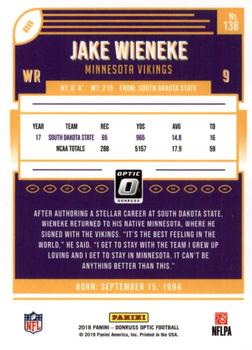 2018 Donruss Optic #138 Jake Wieneke Back