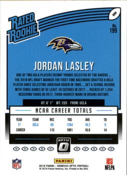 2018 Donruss Optic #199 Jordan Lasley Back