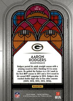 2018 Panini Prizm - Stained Glass Prizm #SG-2 Aaron Rodgers Back