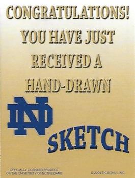 2003-09 TK Legacy Notre Dame Fighting Irish - Hand Drawn Sketches #NNO Notre Dame Helmet Back