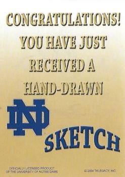 2003-09 TK Legacy Notre Dame Fighting Irish - Hand Drawn Sketches #NNO Joe Theismann Back