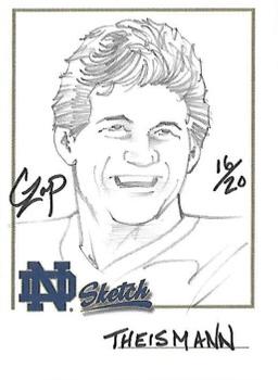 2003-09 TK Legacy Notre Dame Fighting Irish - Hand Drawn Sketches #NNO Joe Theismann Front