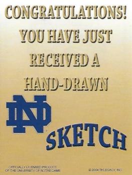 2003-09 TK Legacy Notre Dame Fighting Irish - Hand Drawn Sketches #NNO Brady Quinn Back