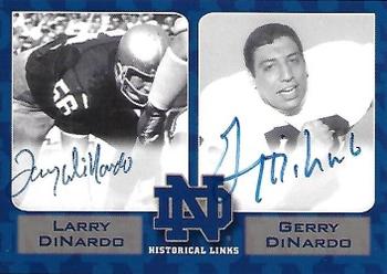 2003-09 TK Legacy Notre Dame Fighting Irish - Historical Links Autographs #HL7 Gerry DiNardo / Larry DiNardo Front